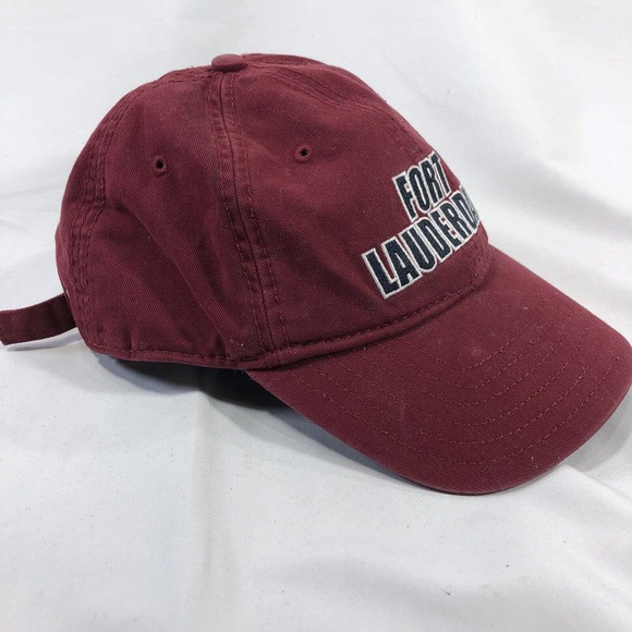 FORT LAUDERDALE FLORIDA USA RED HAT CAP ADJUSTABLE ONE SIZE FITS MOST STRAP OSFM - Picture 3 of 12